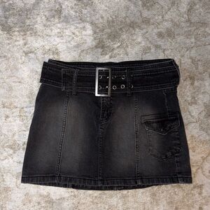 Black Denim Mini Skirt